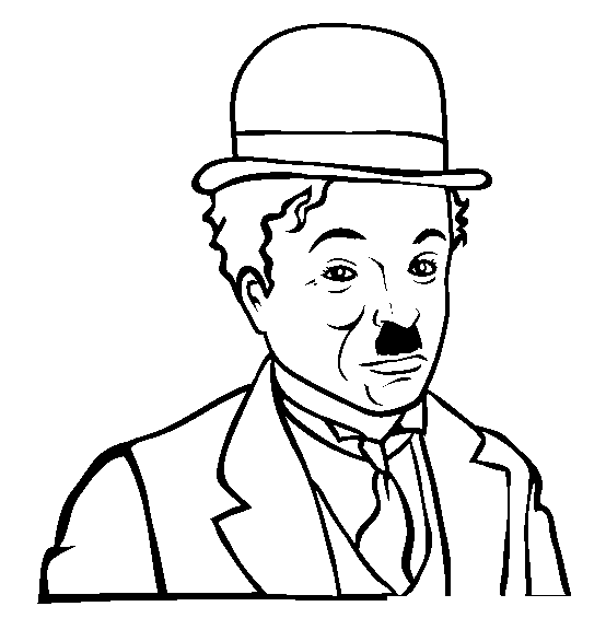 Charlie Chaplin Online Coloring Page